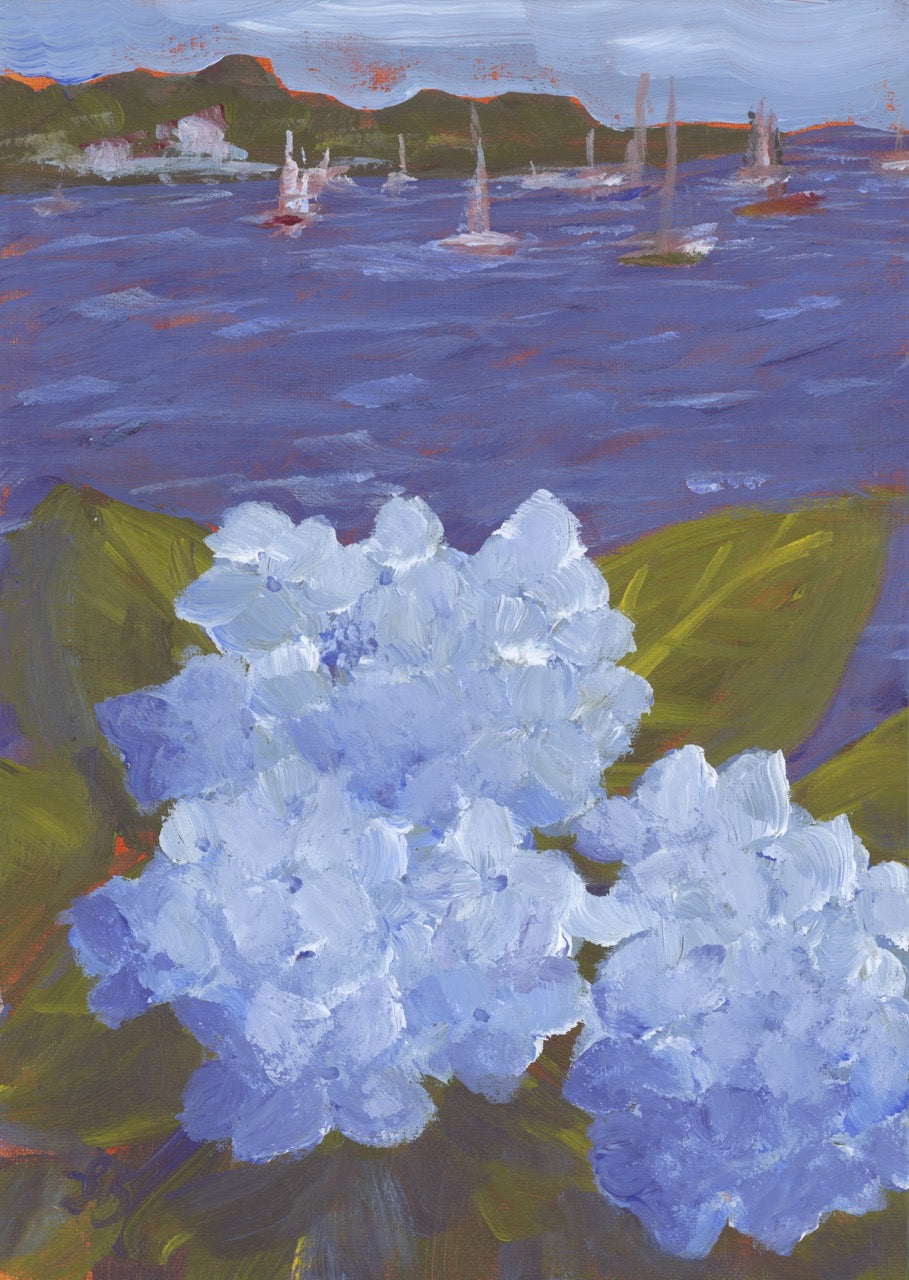 Hydrangeas and Boats I