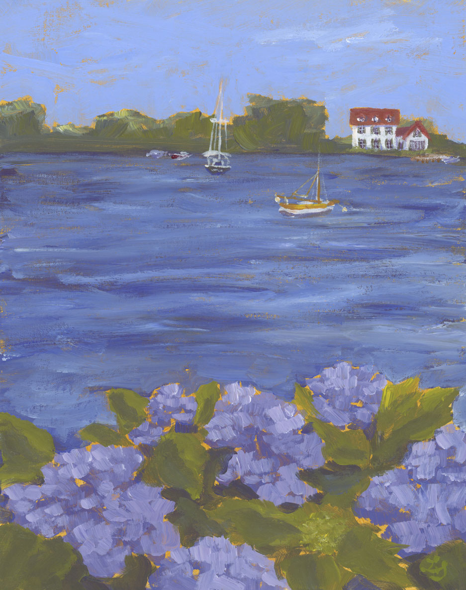 Hydrangeas and Boats IV
