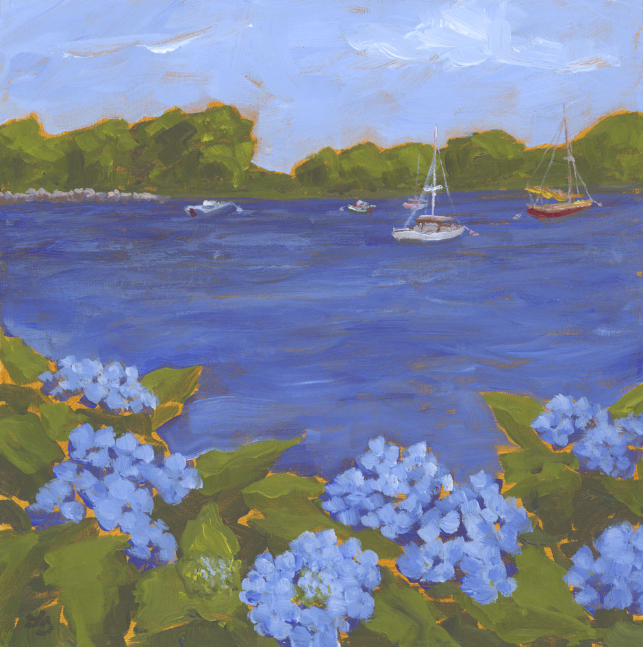 Hydrangeas and Boats III